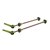 Road Grooving skewers with TI Axle, green 
