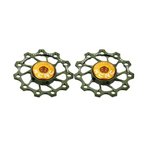 Jockey wheel ultra (pair), 10T green, SS bearing