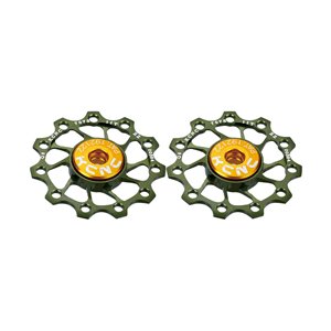 Jockey wheel ultra (pair), 11T green, SS bearing