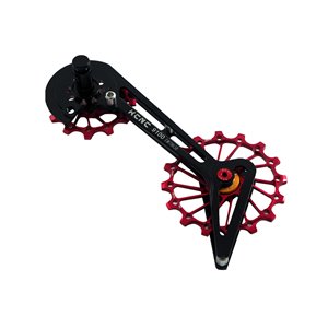 Jockey wheel system 8000/9100, CE, Red, for Shimano 10S/11S, 14+16T with ceramic bearing