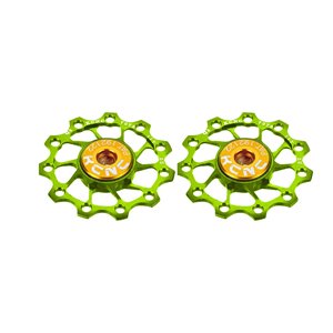 Jockey wheel ultra (pair), 12T ygreen, SS bearing