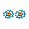 Jockey wheel, 10T blue, ceramic bearing (pair)