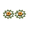 Jockey wheel, 10T green*, ceramic bearing (pair)