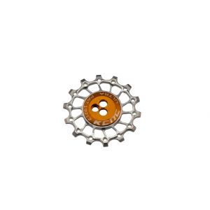 Asymmetrical jockey wheel, NW, LT, 12T, silver, SS bearing, narrow wide, long teeth, for 11S/12S, Shimano & Sram compatible