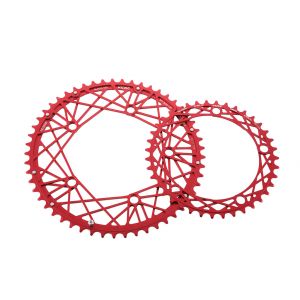 K4 chainring ROAD, red, 53T, 130BCD-5arm/6mm Thickness 