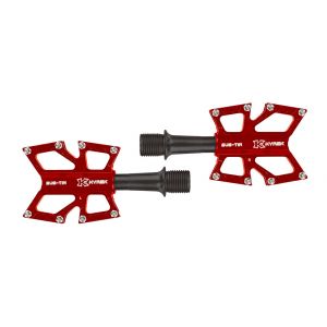 KCNC Road Platform Pedal, TI/DLC Spindle, red,