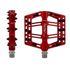 NOW8 Flatpedal MOVO M48 double side, red, 420g/pr, CroMo Axle, 10 Pins, 112*110*18