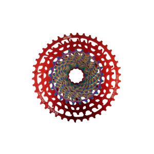 KCNC Cassette BRANTA Road 12s 9-42, red, XDR-Driver compatible, not for Ebike, 9/10/11/13/15/17/19/21/25 steel/30/35/42 alu