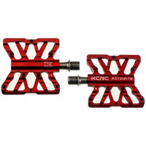 KCNC Flatpedal ACTIVATE, rot, CNC Pedal mit 7 geschraubten Pins pro Seite