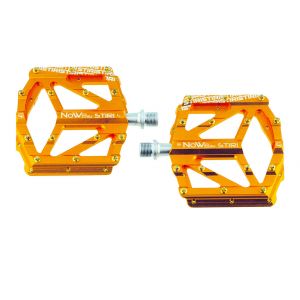 NOW8 Flatpedal STIRI CNC Flat gold , ...g/pr, Axle, 14 Pins
