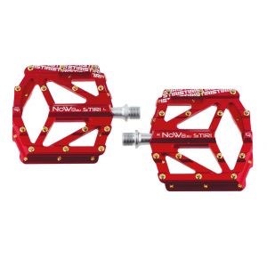 NOW8 Flatpedal STIRI CNC Flat red, ...g/pr, Axle, 14 Pins