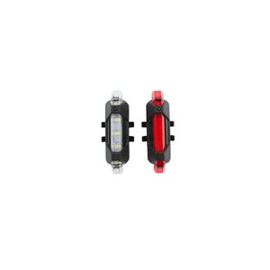 NOW8 Brila L15S Set, LED Front&Rear, weiss&rot, USB, Akku 220mAh integriert