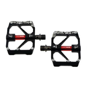 NOW8 Flatpedal M136, 230g/pr, CroMo Axle, 6 Pins, red axle