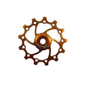 Jockey wheel original, LT, 11T, gold, Ceramic bearing, long teeth.