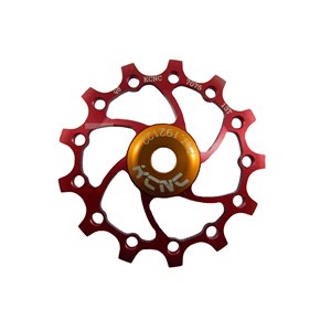 Jockey wheel original, LT, 13T, red, Ceramic bearing, long teeth.