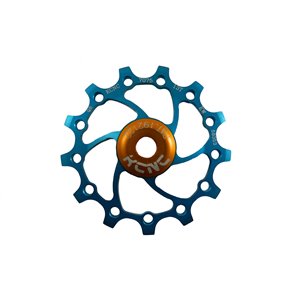 Jockey wheel, NW, LT, 14T, blue, SS bearing, narrow wide, long teeth.