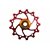 Jockey wheel, NW, LT, 16T, red, SS bearing, narrow wide, long teeth.